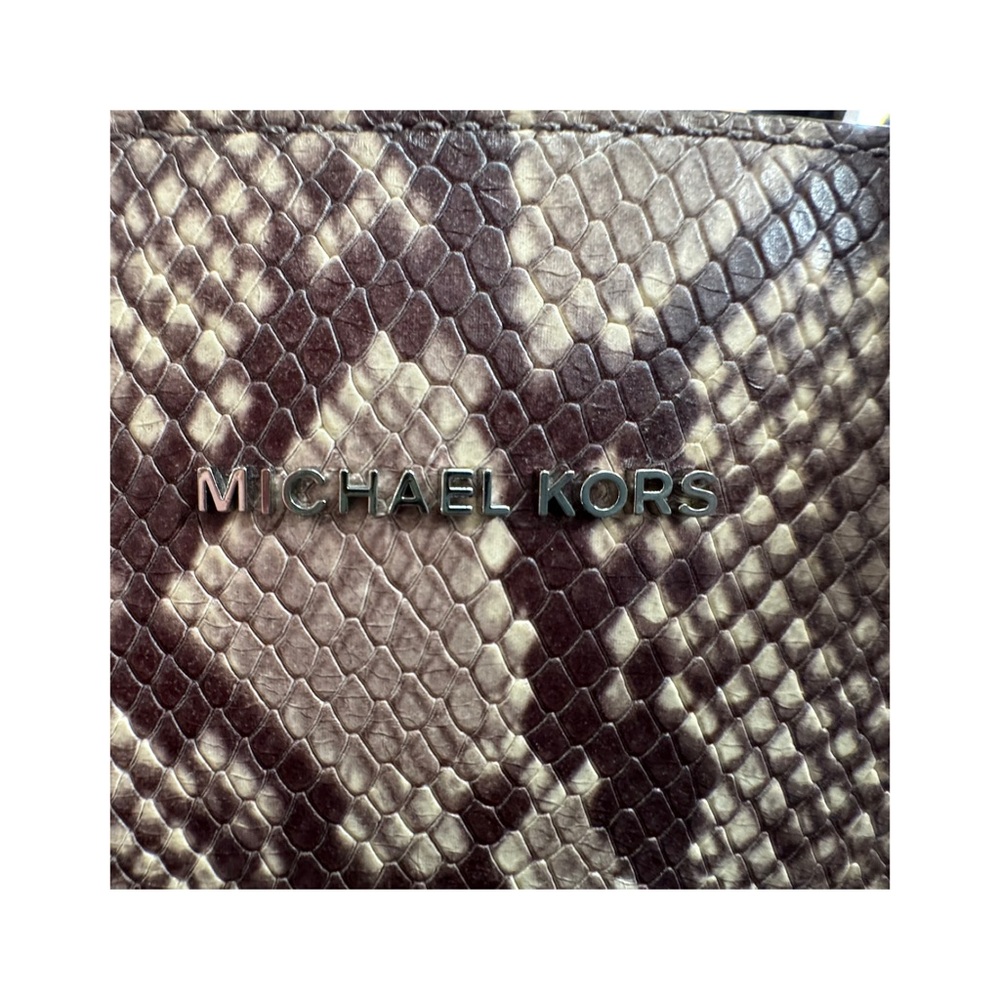 Michael Kors Snake Print Satchel Handbag - Picture 3 of 10